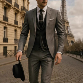 Men's Large Size Casual Three-piece Set